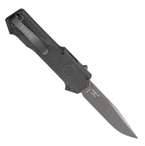 SIG Compound Tactical OTF - 3.5" Clip Point Blade - Grey Cerakote Finish, Solid Black G10 Frame SIG Compound Tactical OTF - 3.5" Clip Point Blade - Grey Cerakote Finish, Solid Black G10 Frame