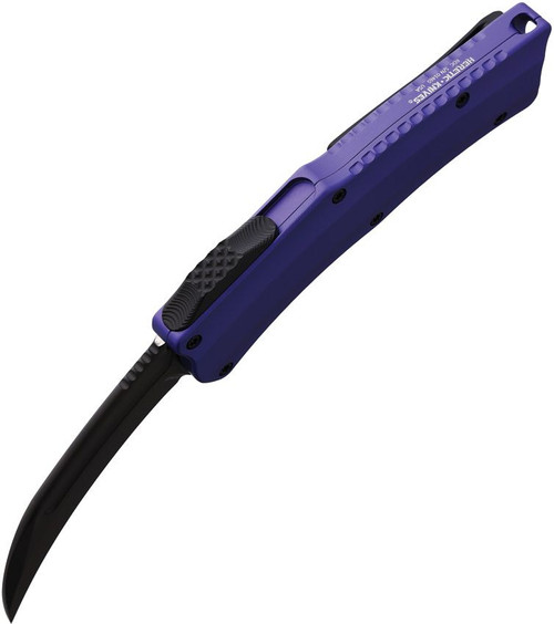 Heretic Knives Roc OTF Auto Knife - 3.2" CPM-MagnaCut Hawkbill Black DLC Blade, Purple Aluminum Handles Heretic Knives Roc OTF Auto Knife - 3.2" CPM-MagnaCut Hawkbill Black DLC Blade, Purple Aluminum Handles