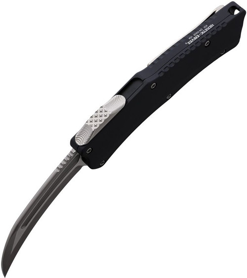 Heretic Knives Roc OTF Auto Knife - 3.2" CPM-MagnaCut Hawkbill Blade, Black Aluminum Handles Heretic Knives Roc OTF Auto Knife - 3.2" CPM-MagnaCut Hawkbill Blade, Black Aluminum Handles