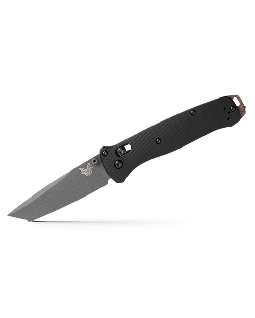 Benchmade Bailout AXIS Folding Knife - 3.38" CPM-M4 Tungsten Gray Tanto Plain Blade, Black Aluminum Handles - 537GY-03