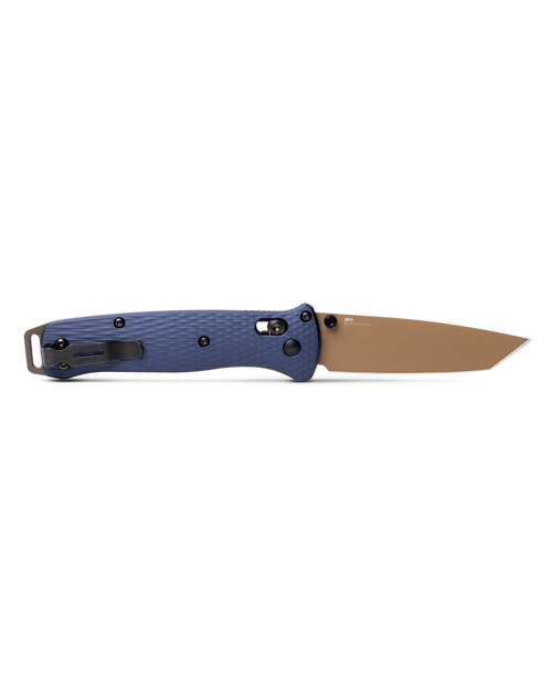 Benchmade Bailout AXIS Folding Knife - 3.38" CPM-M4 Flat Dark Earth Tanto Plain Blade, Crater Blue Aluminum Handles - 537FE-02 Benchmade Bailout AXIS Folding Knife - 3.38" CPM-M4 Flat Dark Earth Tanto Plain Blade, Crater Blue Aluminum Handles - 537FE-02