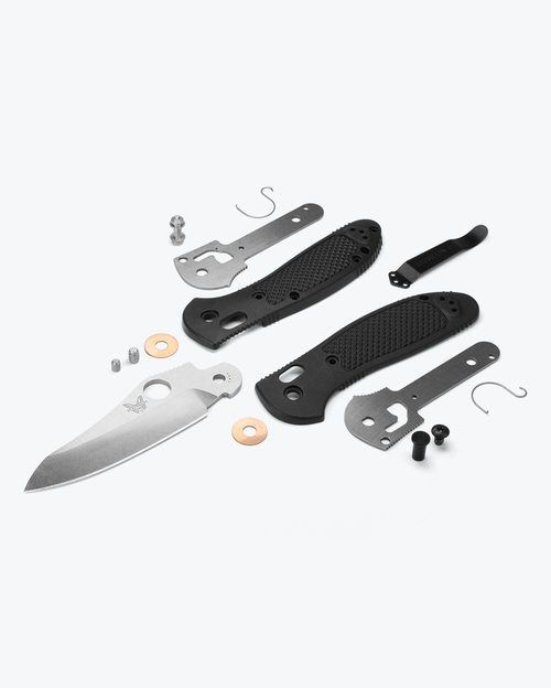 Benchmade Mini Griptilian AXIS Lock Folding Knife - 3.45" S30V Satin Flat Ground Sheepsfoot Plain Blade, Black Noryl GTX Handles - 550-S30V Benchmade Mini Griptilian AXIS Lock Folding Knife - 3.45" S30V Satin Flat Ground Sheepsfoot Plain Blade, Black Noryl GTX Handles - 550-S30V