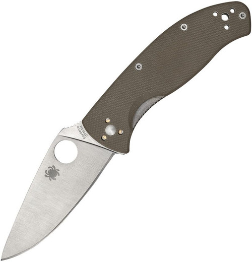 Spyderco Tenacious Folding Knife - 3.35" CPM-M4 Satin Plain Blade, Brown G10 Handles, Liner Lock - C122GBNM4P