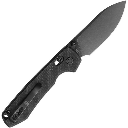 Vosteed Cutlery Raccoon Folding Knife - 3.25" 14C28N Black Drop Point Blade, Black Canvas Micarta Handles Vosteed Cutlery Raccoon Folding Knife - 3.25" 14C28N Black Drop Point Blade, Black Canvas Micarta Handles