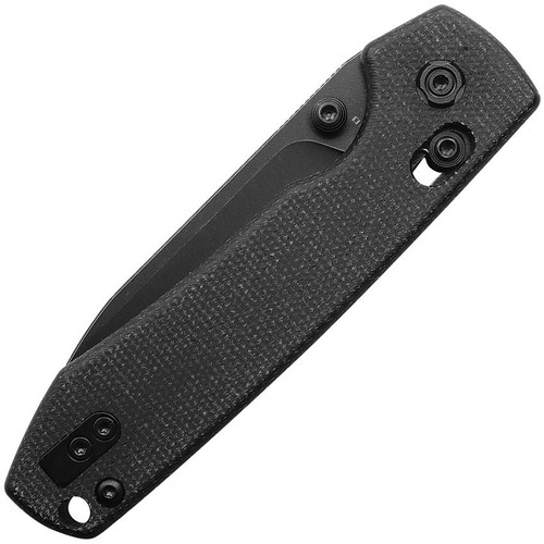 Vosteed Cutlery Raccoon Folding Knife - 3.25" 14C28N Black Drop Point Blade, Black Canvas Micarta Handles Vosteed Cutlery Raccoon Folding Knife - 3.25" 14C28N Black Drop Point Blade, Black Canvas Micarta Handles