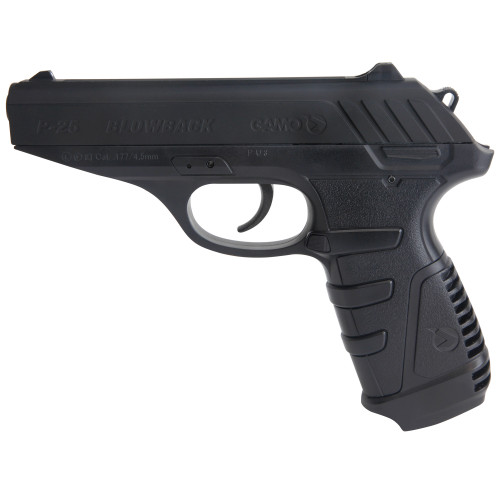 Gamo P-25 Blowback Air Pistol - .177 Pellet, CO2 Powered, Rifled Barrel, Fixed Sights, 8X2 Double Magazine, Fixed Sights. 450 Feet Per Second, 16 Rounds