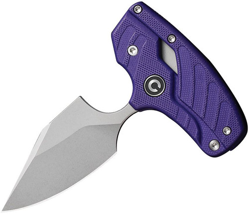 CIVIVI Knives Typhoeus Folding Push Dagger Fixed Blade Knife - 2.27" 14C28N Stonewashed Clip Point Blade, Purple G10 Handles, Leather Sheath - C21036-2 CIVIVI Knives Typhoeus Folding Push Dagger Fixed Blade Knife - 2.27" 14C28N Stonewashed Clip Point Blade, Purple G10 Handles, Leather Sheath - C21036-2