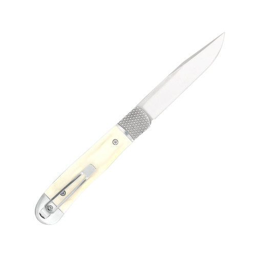 Cobratec Knives Trapper Hidden Release AUTO Folding Knife - 3.125" D2 Blade, White Bone Scales, Pocket Clip Cobratec Knives Trapper Hidden Release AUTO Folding Knife - 3.125" D2 Blade, White Bone Scales, Pocket Clip