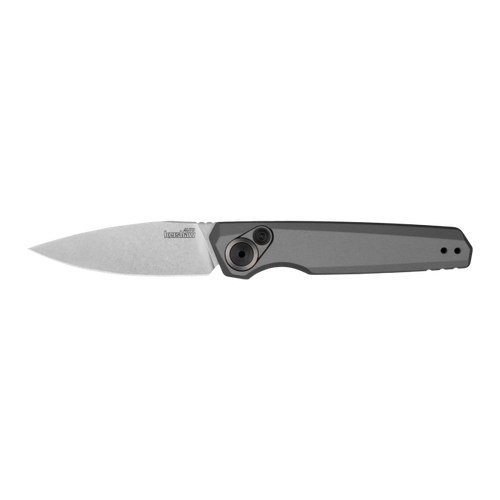 Kershaw 7551 Launch 18 AUTO Folding Knife - 2.79" CPM-154 Stonewashed Drop Point Blade, Gray Aluminum Handles