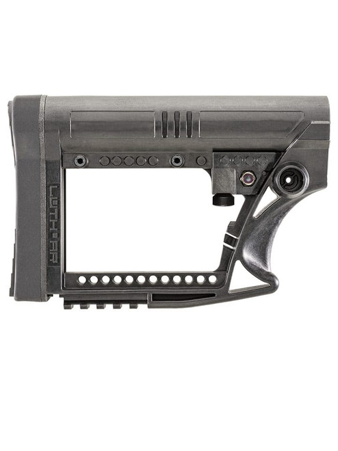 Luth-AR MBA-4 Carbine Stock with Cheek Riser - Fits AR-15 & AR-10 Commercial and Mil-Spec Dia Buffer Tubes, Black Luth-AR MBA-4 Carbine Stock with Cheek Riser - Fits AR-15 & AR-10 Commercial and Mil-Spec Dia Buffer Tubes, Black