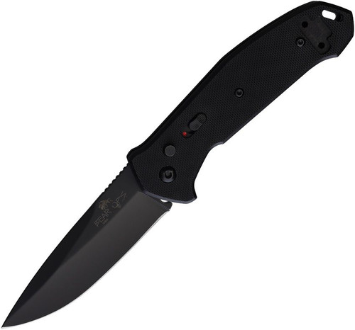 Bear OPS AC-521-B4-B Bold Action V AUTO Folding Knife - 3.2" D2 Black Drop Point Blade, Black G10 Handles