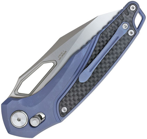 DEFCON Knives Recon Folding Knife - 3.75" Bohler M390 Wharncliffe Blade, Blue Titanium Handles with Carbon Fiber Inlay, Axis Lock - TF9132 DEFCON Knives Recon Folding Knife - 3.75" Bohler M390 Wharncliffe Blade, Blue Titanium Handles with Carbon Fiber Inlay, Axis Lock - TF9132