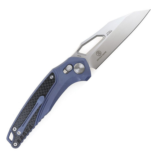 DEFCON Knives Recon Folding Knife - 3.75" Bohler M390 Wharncliffe Blade, Blue Titanium Handles with Carbon Fiber Inlay, Axis Lock - TF9132 DEFCON Knives Recon Folding Knife - 3.75" Bohler M390 Wharncliffe Blade, Blue Titanium Handles with Carbon Fiber Inlay, Axis Lock - TF9132