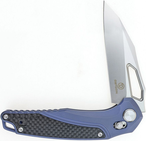 DEFCON Knives Recon Folding Knife - 3.75" Bohler M390 Wharncliffe Blade, Blue Titanium Handles with Carbon Fiber Inlay, Axis Lock - TF9132 DEFCON Knives Recon Folding Knife - 3.75" Bohler M390 Wharncliffe Blade, Blue Titanium Handles with Carbon Fiber Inlay, Axis Lock - TF9132