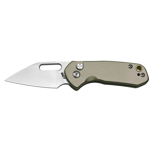 CJRB Cutlery Mini Pyrite Folding Knife - 2.17" AR-RPM9 Sand Polish Wharncliffe Blade, Green Aluminum Handles, Button Lock - J1933-GN CJRB Cutlery Mini Pyrite Folding Knife - 2.17" AR-RPM9 Sand Polish Wharncliffe Blade, Green Aluminum Handles, Button Lock - J1933-GN