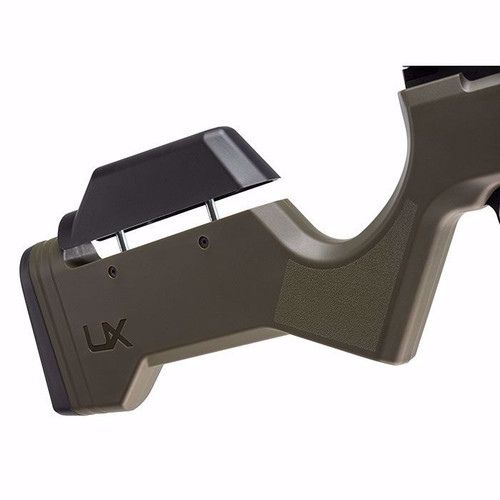 Umarex Gauntlet .30 Cal PCP Air Rifle - 28.5" Barrel, 1000 Feet Per Second, OD Green Synthetic Stock with Adjustable Cheek Riser Umarex Gauntlet .30 Cal PCP Air Rifle - 28.5" Barrel, 1000 Feet Per Second, OD Green Synthetic Stock with Adjustable Cheek Riser