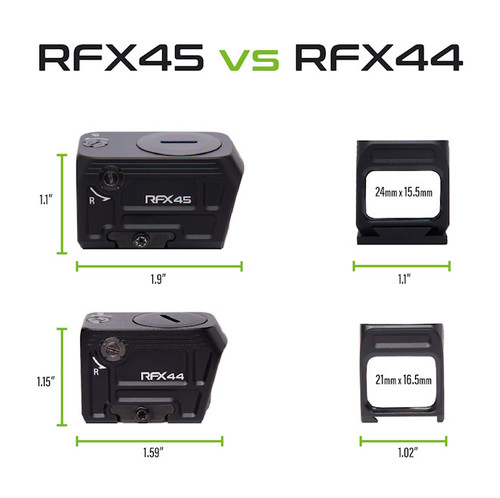 Viridian RFX44 Fully Enclosed Green Dot Reflex Sight - 5 MOA Green Dot, ACRO Footprint, Includes RMR Adapter, Matte Black Viridian RFX44 Fully Enclosed Green Dot Reflex Sight - 5 MOA Green Dot, ACRO Footprint, Includes RMR Adapter, Matte Black