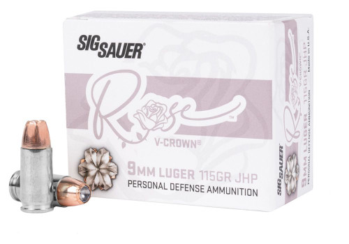 Sig Sauer Rose 9mm Luger 115 gr V-Crown Jacketed Hollow Point - 20 Round Box