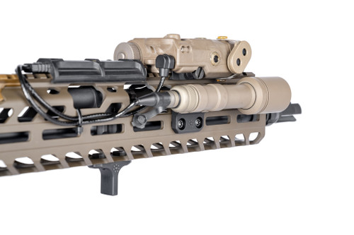 Arisaka Offset Side Scout Mount MCX - For SureFire Scout Light Weapon Lights, Fits MLOK MCX Handguard, Anodized Black Arisaka Offset Side Scout Mount MCX - For SureFire Scout Light Weapon Lights, Fits MLOK MCX Handguard, Anodized Black