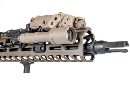 Arisaka Offset Side Scout Mount MCX - For SureFire Scout Light Weapon Lights, Fits MLOK MCX Handguard, Anodized Black Arisaka Offset Side Scout Mount MCX - For SureFire Scout Light Weapon Lights, Fits MLOK MCX Handguard, Anodized Black