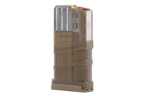 Lancer L7 Advanced Warfighter 762NATO Magazine - 308 Winchester/7.62 NATO/6.5 Creedmoor, 20 Rounds, Fits AR10 Rifles, Tanslucent Flat Dark Earth