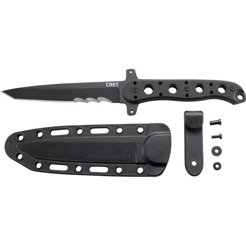 CRKT Kit Carson M16-13FX Fixed Blade Knife - 4.636" SK-5 Tanto Combo Blade with Veff Serrations, Black G10 Handles, GRN Sheath CRKT Kit Carson M16-13FX Fixed Blade Knife - 4.636" SK-5 Tanto Combo Blade with Veff Serrations, Black G10 Handles, GRN Sheath