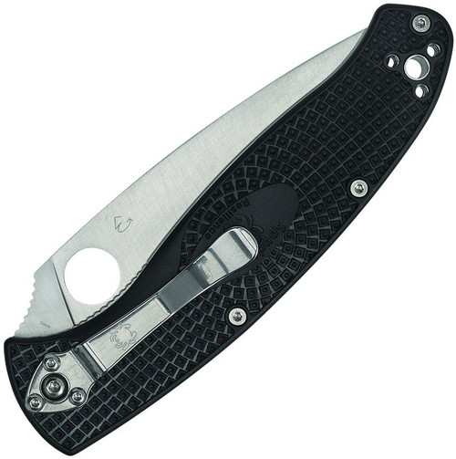 Spyderco Resilience Lightweight Folding Knife - 4.2" Satin Partially Serrated Blade, Black FRN Handles, Liner Lock - C142PSBK Spyderco Resilience Lightweight Folding Knife - 4.2" Satin Partially Serrated Blade, Black FRN Handles, Liner Lock - C142PSBK