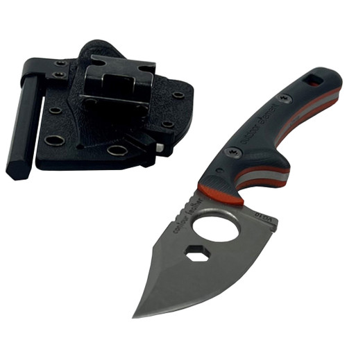 Outdoor Element Contour Feather Adventure Survival Knife - 2" VG-10 Stainless Steel Blade, Black G10 Handle, Black Kydex Sheath Outdoor Element Contour Feather Adventure Survival Knife - 2" VG-10 Stainless Steel Blade, Black G10 Handle, Black Kydex Sheath