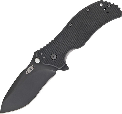 Zero Tolerance Model 0350 Assisted Liner Lock Flipper Knife - 3.25" CPM S30V Black Cerakote Plain Blade, Black G10 Handles