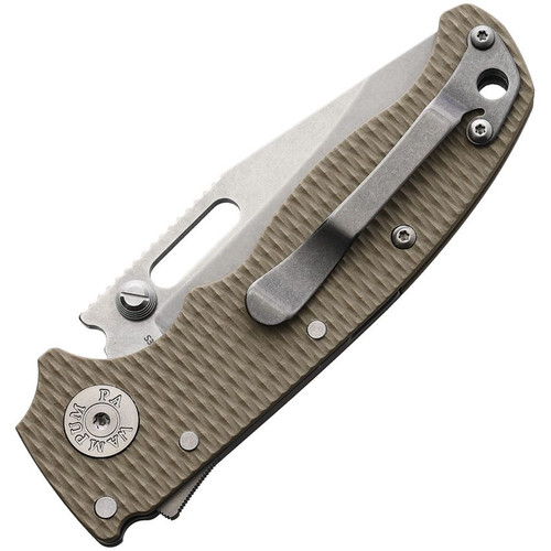 Demko AD20.5 Shark Lock Folding Knife - 3" CPM-S35VN Clip Point Blade, Textured Coyote Tan G10 Handles - 20.5 S35VN CLIP TAN Demko AD20.5 Shark Lock Folding Knife - 3" CPM-S35VN Clip Point Blade, Textured Coyote Tan G10 Handles - 20.5 S35VN CLIP TAN