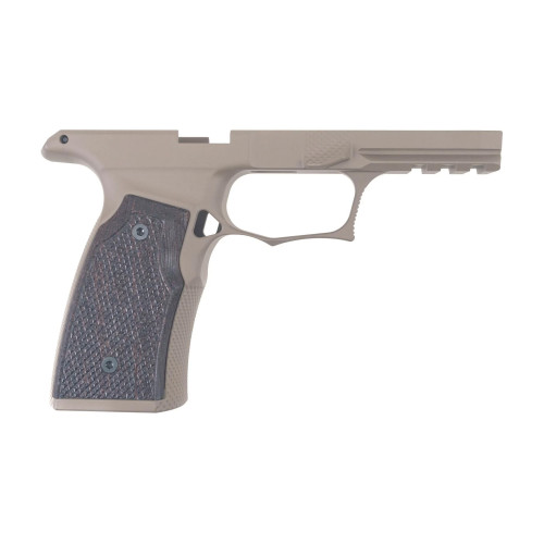 Sharps Bros Improved Grip Module for the P365 XMACRO with NO Manual Safety - Wenge Wood Grips, Flat Dark Earth Finish