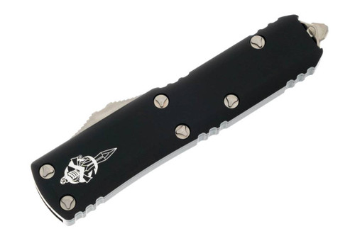 Microtech UTX-85 AUTO OTF Knife - 3" Stonewashed Warhound Plain Blade, Black Aluminum Handles Microtech UTX-85 AUTO OTF Knife - 3" Stonewashed Warhound Plain Blade, Black Aluminum Handles