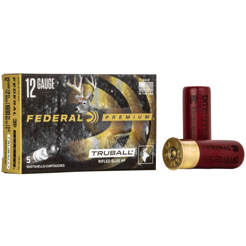 Federal Premium Vital-Shok 12 Gauge 2.75" 1oz TruBall Rifled Slug - 5 Round Box