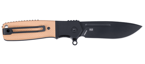 CRKT Homefront Compact Liner Lock Flipper Knife - 2.89" S35VN Black DLC Drop Point Blade, Tan G10 Handles with Black Aluminum Bolsters - K245BKP CRKT Homefront Compact Liner Lock Flipper Knife - 2.89" S35VN Black DLC Drop Point Blade, Tan G10 Handles with Black Aluminum Bolsters - K245BKP