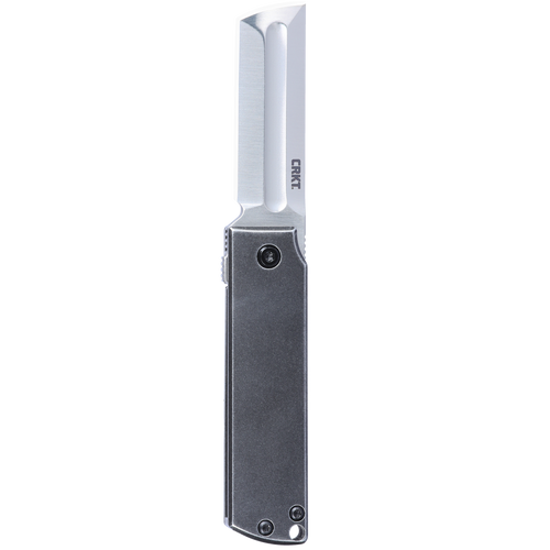 CRKT 5915 MinimalX Frame Lock Flipper Knife - 2.19" Sandvik 12C27 Satin Modified Tanto Blade, Dark Stonewashed Steel Handles