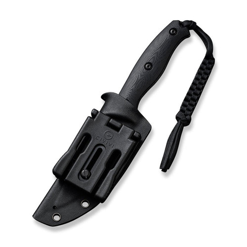 CIVIVI Knives Stormridge Fixed Blade Knife - 3.92" Nitro-V Black Stonewashed Straight Back Blade, Contoured Black G10 Handles, Kydex Sheath - C23041-1 CIVIVI Knives Stormridge Fixed Blade Knife - 3.92" Nitro-V Black Stonewashed Straight Back Blade, Contoured Black G10 Handles, Kydex Sheath - C23041-1