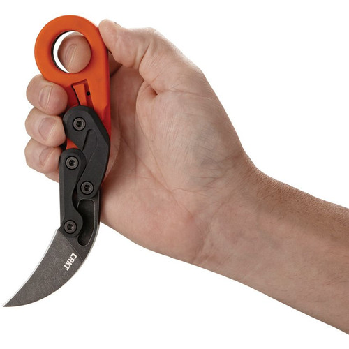 CRKT 4041O Provoke Zap Folding Karambit - 2.47" 1.4116 Black Stonewashed Plain Blade, Orange Grivory Handles CRKT 4041O Provoke Zap Folding Karambit - 2.47" 1.4116 Black Stonewashed Plain Blade, Orange Grivory Handles