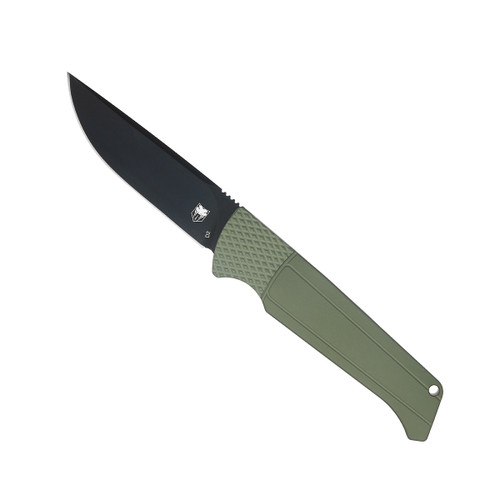 Cobratec Viper Hidden Release AUTO Folding Knife - 3.125" D2 Black Blade, OD Green Aluminum Handles