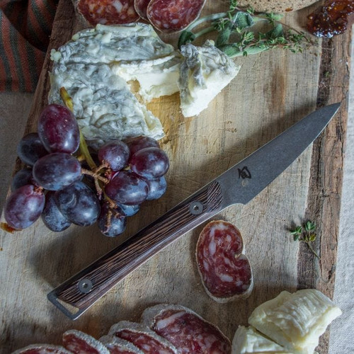 Shun SWT0700 Kanso Paring Knife - 3.5" AUS10A Blade, Tagayasan Wood Handles Shun SWT0700 Kanso Paring Knife - 3.5" AUS10A Blade, Tagayasan Wood Handles