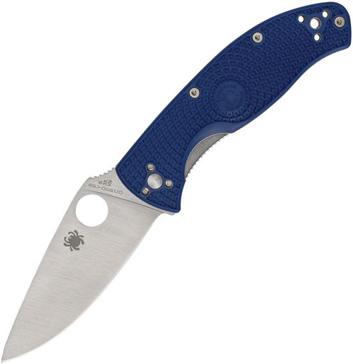 Spyderco Lightweight Tenacious Folding Knife - 3.39" S35VN Satin Plain Blade, Blue FRN Handles, Liner Lock - C122PBL