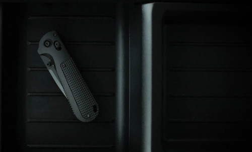 Benchmade Redoubt AXIS Folding Knife - 3.55" CPM-D2 Graphite Black Combo Blade, Black Grivory Handles - 430SBK-02 Benchmade Redoubt AXIS Folding Knife - 3.55" CPM-D2 Graphite Black Combo Blade, Black Grivory Handles - 430SBK-02