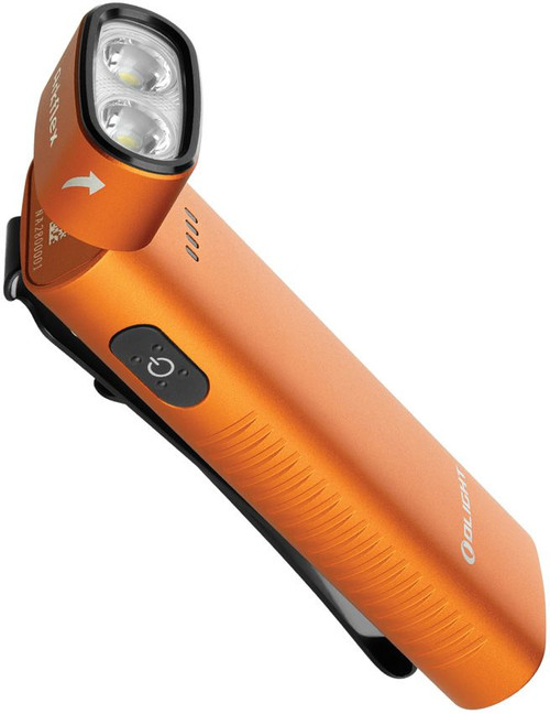 Olight Arkflex Adjustable Right-Angle Rechargeable Flashlight - 1000 Max Lumens, Orange Olight Arkflex Adjustable Right-Angle Rechargeable Flashlight - 1000 Max Lumens, Orange