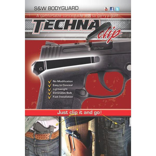 Techna Clip Conceal Carry Gun Belt Clip for the Smith & Wesson Bodyguard - Right Hand, Black Techna Clip Conceal Carry Gun Belt Clip for the Smith & Wesson Bodyguard - Right Hand, Black