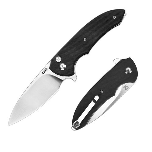 CJRB Cutlery Space Cowboy Button Lock Flipper Knife - 3" AR-RPM9 Sand Polished Drop Point Blade, Black G10 Handles - J1930-BK CJRB Cutlery Space Cowboy Button Lock Flipper Knife - 3" AR-RPM9 Sand Polished Drop Point Blade, Black G10 Handles - J1930-BK