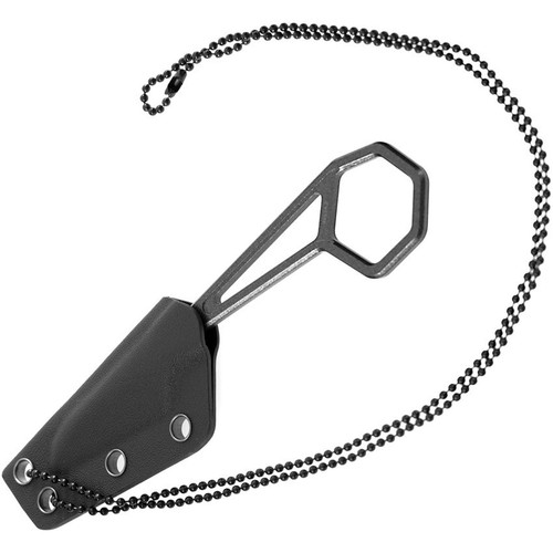 Kansept Knives Hex EDC Neck Knife - 1.9" 14C28N Wharncliffe Blade, Dark Green Coating, Skeletonized Handle, Black Kydex Sheath Kansept Knives Hex EDC Neck Knife - 1.9" 14C28N Wharncliffe Blade, Dark Green Coating, Skeletonized Handle, Black Kydex Sheath