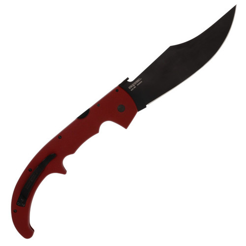 Cold Steel XL Espada Ruby Red Folding Knife - 7.5" Japanese AUS-10A Black Plain Blade, Ruby Red G10 Handles, Lockback Cold Steel XL Espada Ruby Red Folding Knife - 7.5" Japanese AUS-10A Black Plain Blade, Ruby Red G10 Handles, Lockback