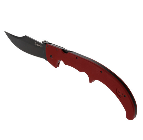 Cold Steel XL Espada Ruby Red Folding Knife - 7.5" Japanese AUS-10A Black Plain Blade, Ruby Red G10 Handles, Lockback Cold Steel XL Espada Ruby Red Folding Knife - 7.5" Japanese AUS-10A Black Plain Blade, Ruby Red G10 Handles, Lockback