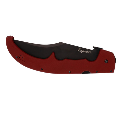 Cold Steel XL Espada Ruby Red Folding Knife - 7.5" Japanese AUS-10A Black Plain Blade, Ruby Red G10 Handles, Lockback Cold Steel XL Espada Ruby Red Folding Knife - 7.5" Japanese AUS-10A Black Plain Blade, Ruby Red G10 Handles, Lockback
