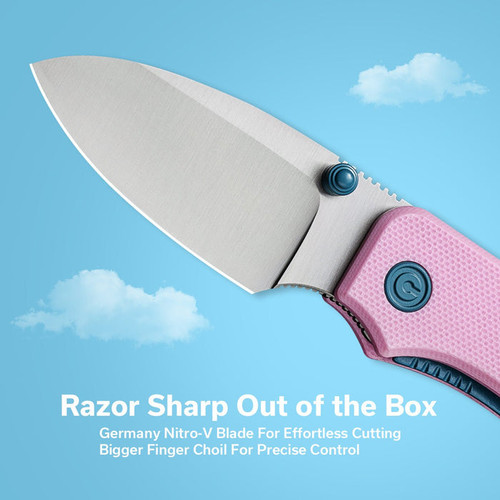 CIVIVI Knives C19068S-10 Ben Petersen Baby Banter Folding Knife - 2.34" Nitro-V Stonewashed Blade, Pink G10 Handles CIVIVI Knives C19068S-10 Ben Petersen Baby Banter Folding Knife - 2.34" Nitro-V Stonewashed Blade, Pink G10 Handles