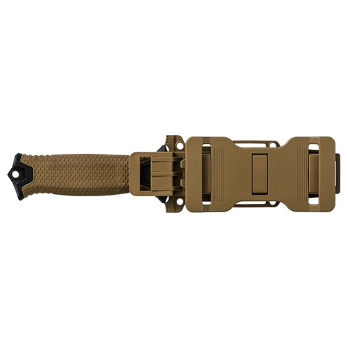 Gerber StrongArm Fixed Blade - 4.8" 420HC Black Partially Serrated Blade, Coyote Brown Glass Filled Nylon Handles - 30-001059 Gerber StrongArm Fixed Blade - 4.8" 420HC Black Partially Serrated Blade, Coyote Brown Glass Filled Nylon Handles - 30-001059